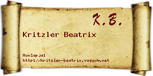 Kritzler Beatrix névjegykártya