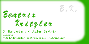 beatrix kritzler business card